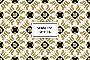 Geometric of black, gold and white pattern. Seamless vector background. Simple graphic.