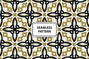 Geometric of black, gold and white pattern. Seamless vector background. Simple graphic.