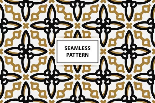 geométrico de negro, oro y blanco modelo. sin costura vector antecedentes. sencillo gráfico.