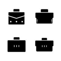 Briefcase Fill Icon Symbol Vector. Black Glyph Briefcase Icon vector