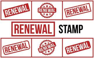 Renewal rubber grunge stamp set vector