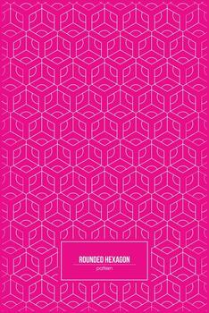 rounded hexagon pattern with cute pink background vector