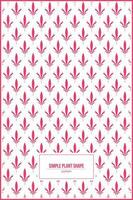 simple and beautiful pink plants pattern vector