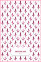 simple and beautiful pink plants pattern vector