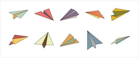 Paper Plane Icon Illustration Vector Set