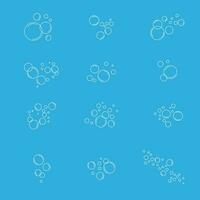 Water Bubbles Outline Illustration Vector Set