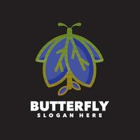 butterfly leaf line vector