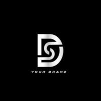 A black background with the letter ds on it vector