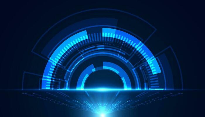 Abstract Circle Digital and the light shines Modern smart circle concept on background. Futuristic, modern, digital.