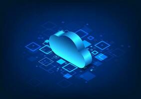 Cloud technology background It is a technology that helps to collect important information through the internet network. can share information to other people It is a secure system. vector