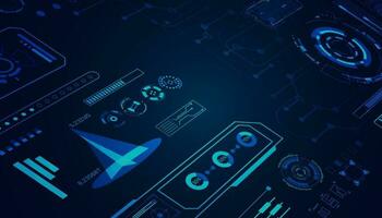 resumen hud interfaz circuito computadora informática porcentaje concepto computadora operación programa o software en azul antecedentes futurista moderno vector