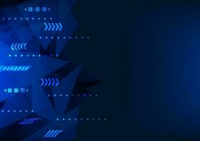 Technology abstract background concept of transmitting data over the Internet is overlapping data and using transmission speed. stacked triangle shapes Emphasize the use of dark blue tones. vector