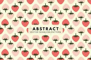 Strawberry fruit cute pattern. Abstract seamless repeat vector pattern