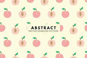 Peach fruit cute pattern. Abstract seamless repeat vector pattern