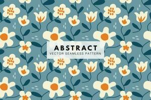 Flower abstract spring blossom seamless repeat vector pattern