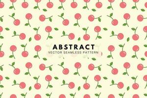 Cherry fruit cute pattern. Abstract seamless repeat vector pattern