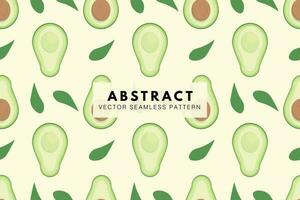 Avocado fruit cute pattern. Abstract seamless repeat vector pattern