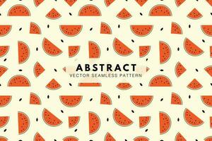 Watermelon fruit cute pattern. Abstract seamless repeat vector pattern