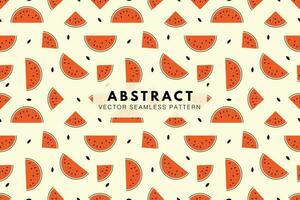 Watermelon fruit cute pattern. Abstract seamless repeat vector pattern