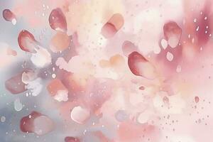 Red pink pastel, splash hand painted watercolor abstract , generate ai photo