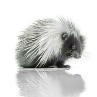 Porcupine isolated on white background, generate ai photo