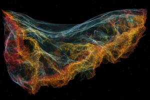 Using long exposures and specialized filters to capture the colorful and detailed Veil Nebula, a supernova remnant in the constellation Cygnus, generate ai photo