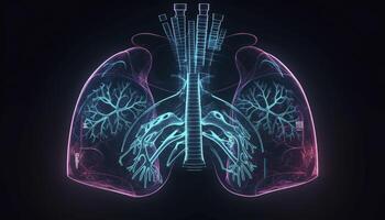 Smoky lungs of a smoker on a dark background isolate medical concept 3d illustration photo