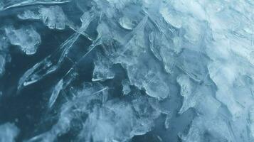 ice surface texture macro shot on a blue wallpaper, Frozen ice texture background wallpaper toned, generate ai photo