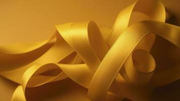 a yellow ribbon is placed on a yellow background, in the style of ultrafine detail, exciting texture, generate ai photo