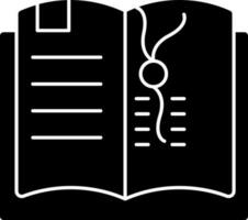 black and white Illustration Of Open Book Icon. vector