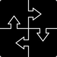 Illustration of Square Puzzle Icon in Glyph Style. vector