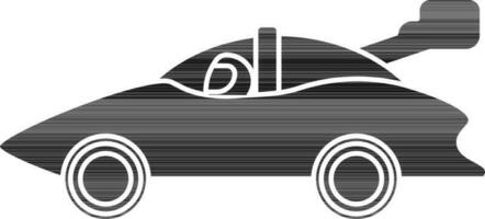 Illustration Of Racing Car Icon In Glyph Style. vector