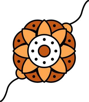 marrón y blanco floral rakhipulsera icono en plano estilo. vector