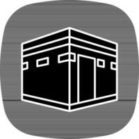 black and white Color Kaaba Mecca Icon. vector