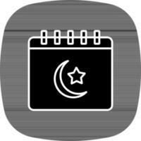 black and white Color Muslim Calendar Icon. vector