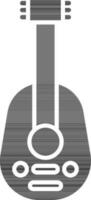 Lute Icon In black and white Color. vector