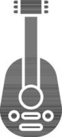 Lute Icon In black and white Color. vector