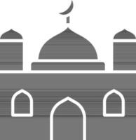 mezquita icono en negro y blanco color. vector