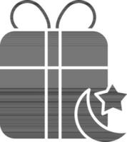 Gift Box Icon In black and white Color. vector