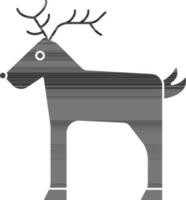 Reindeer Icon In black and white Color. vector