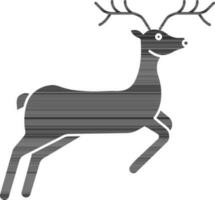 Flat Style Reindeer Icon In Glyph Style. vector