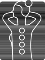 hembra recibir Roca masaje icono en negro y blanco color. vector