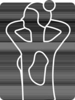 Female Back Massage Icon In Glyph Style. vector