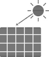 Solar Panel With Sun Rays Glyph Icon. vector