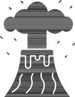 Flat Style Volcano Glyph Icon. vector