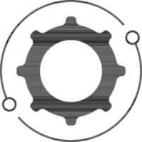 Cogwheel Icon In Glyph Style. vector