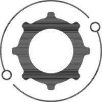 Cogwheel Icon In Glyph Style. vector