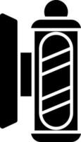 Barber Pole Icon Or Symbol In Black And White Color. vector