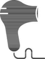 Illustration Of Hair Dryer Icon In Black And White Color. vector