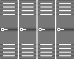 Locker Icon In Black And White Color. vector